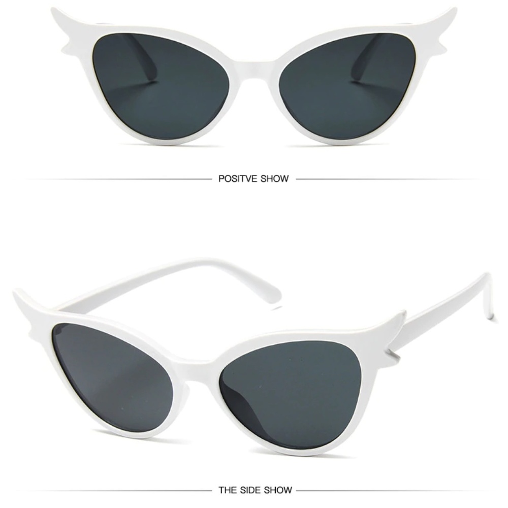 5/$20 Cute Retro White Cat Eye Sunglasses - Picture 2 of 3